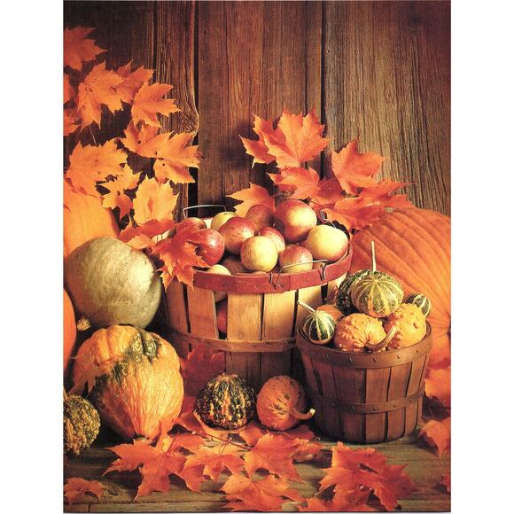 None Other - Fall Thanksgiving Harvest 1980s Art Print Retro Kitsch Wall Art SE7